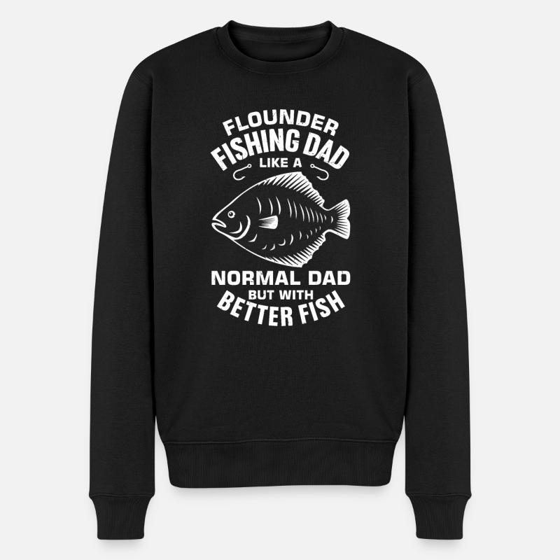 Flunder Fischer Spruch - Männer Premium Bio Pullover - Schwarz