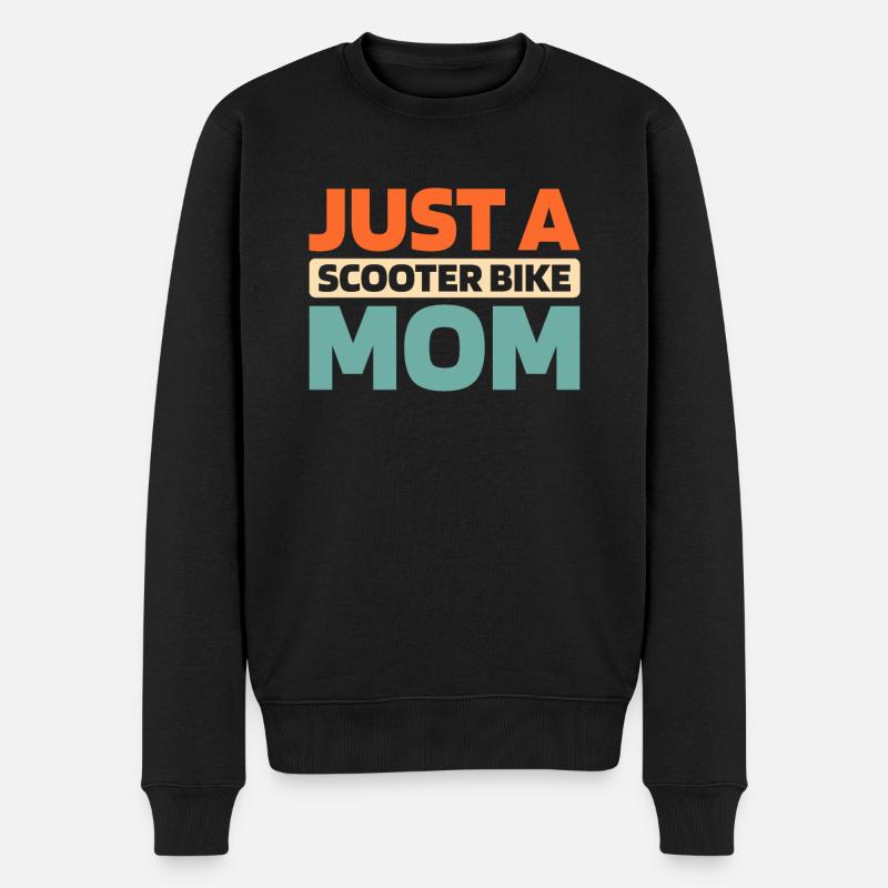 Motorroller Just A Scooter Bike Mom - Männer Premium Bio Pullover - Schwarz