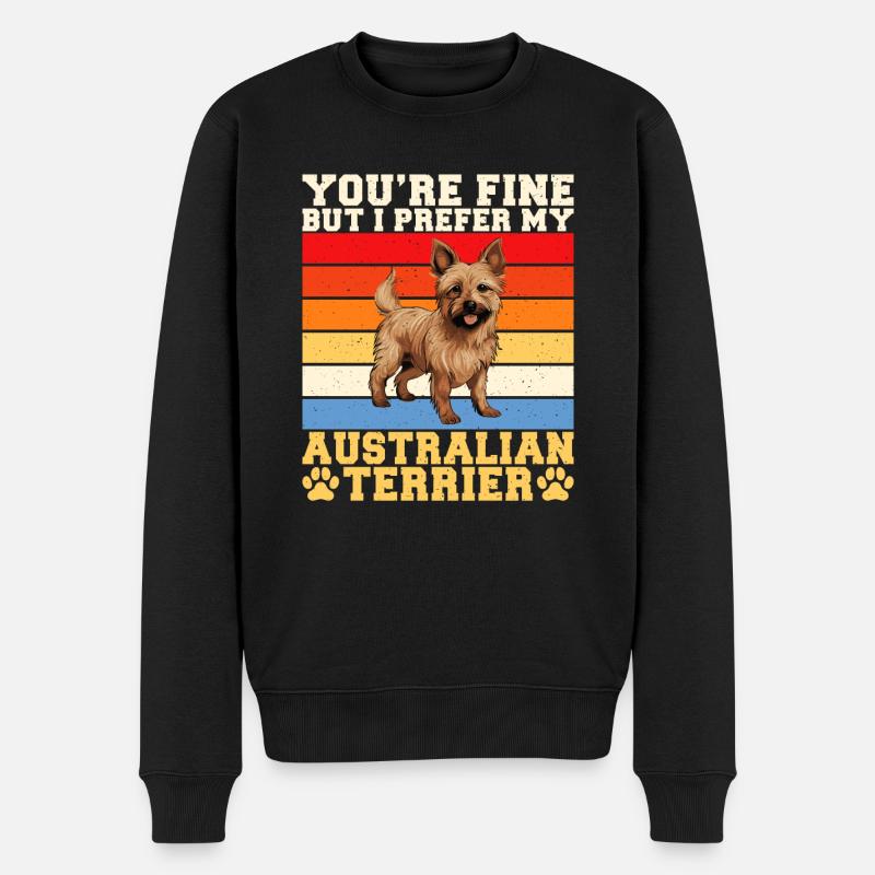 Australian Terrier Gifts - Männer Premium Bio Pullover - Schwarz