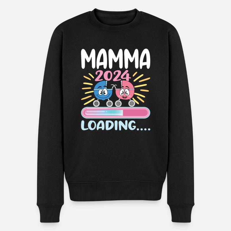 Super Mamma 2024 Loading - Männer Premium Bio Pullover - Schwarz