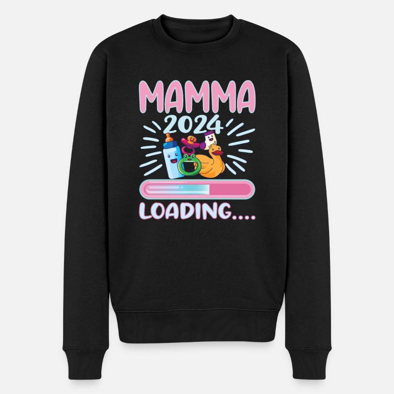 Super Mamma 2024 Loading - Männer Premium Bio Pullover - Schwarz