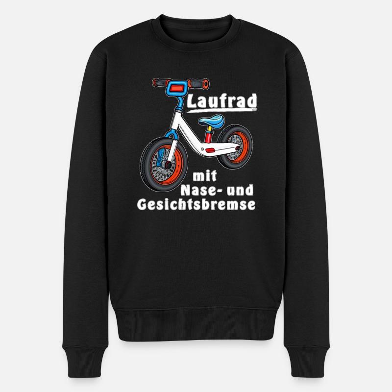 LAUFRAD mit Nase und Gesichtsbremse - Männer Premium Bio Pullover - Schwarz