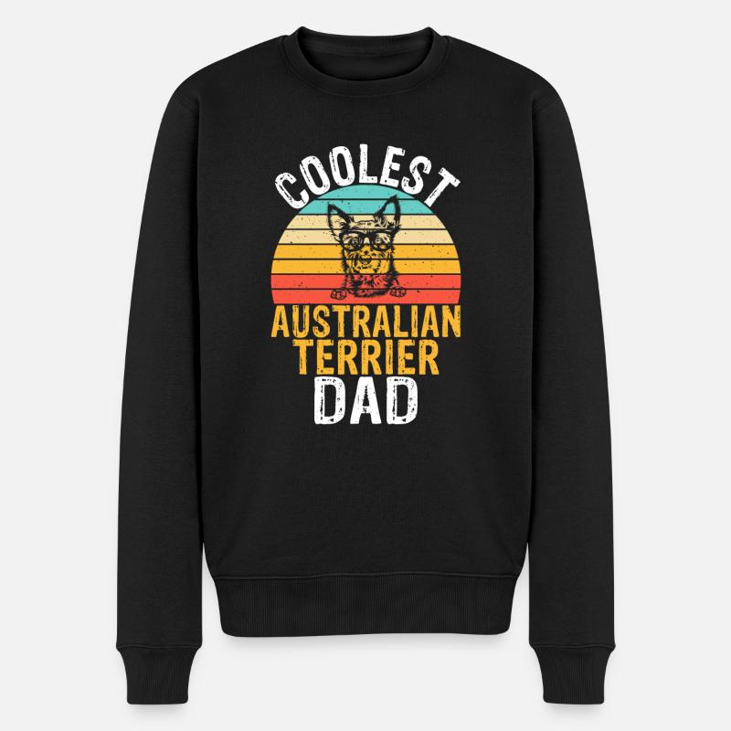 Australian Terrier Gifts - Männer Premium Bio Pullover - Schwarz