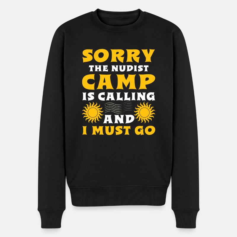 Nudismus Spruch - Männer Premium Bio Pullover - Schwarz
