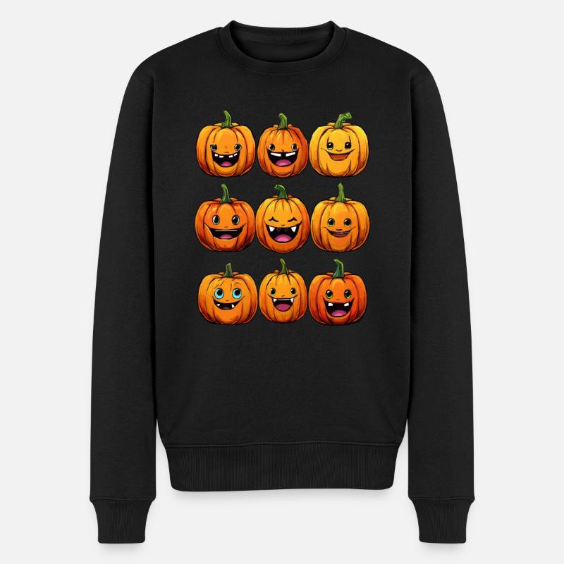 KÜRBIS - Männer Premium Bio Pullover - Schwarz