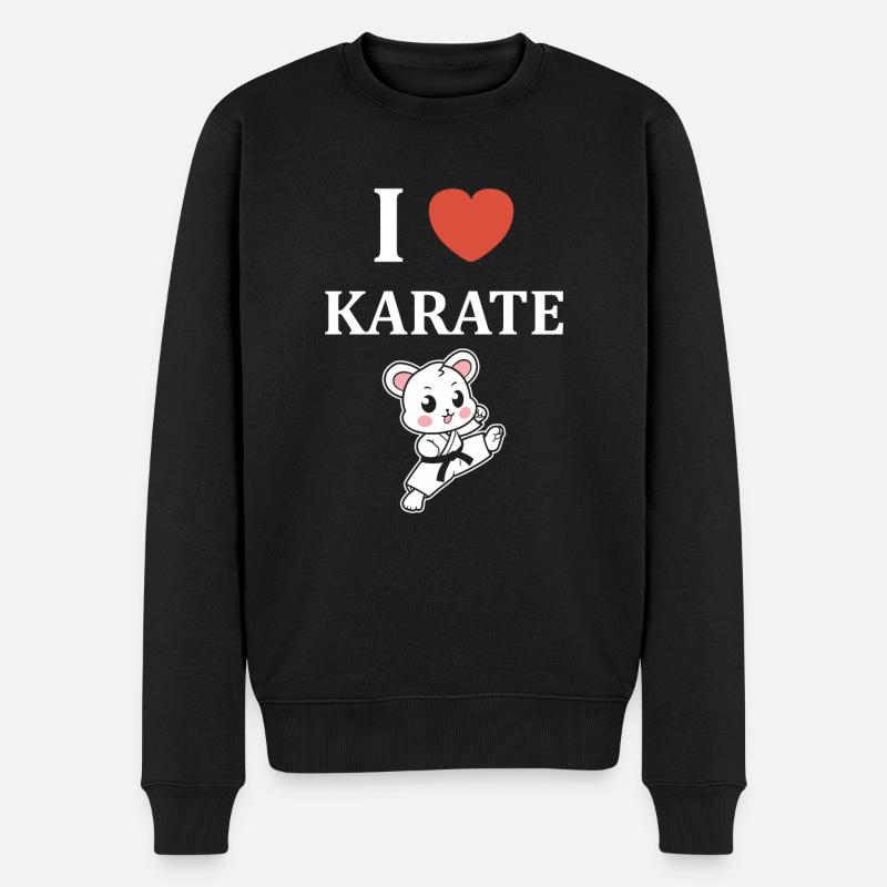 Karate - Männer Premium Bio Pullover - Schwarz