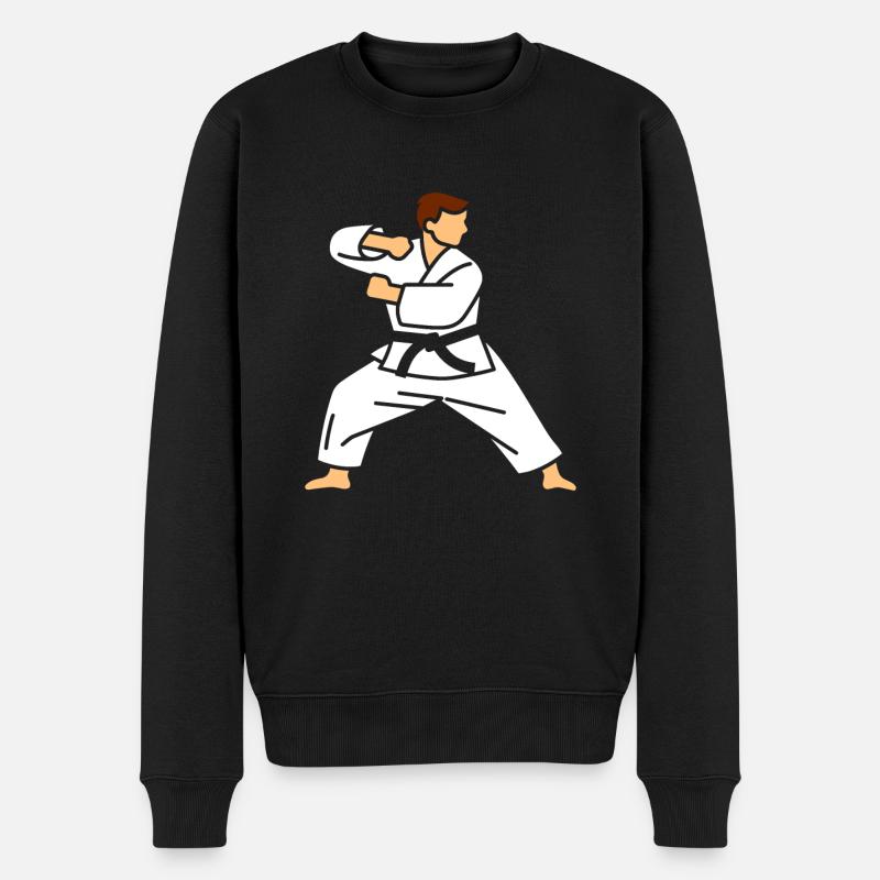 Karate - Männer Premium Bio Pullover - Schwarz