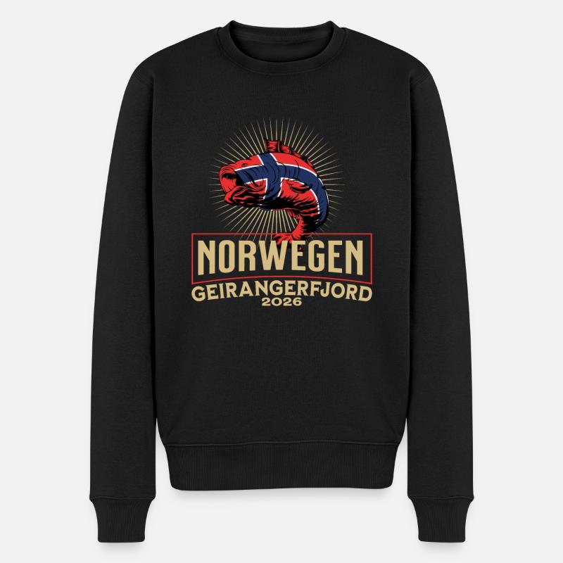 Norvège Geirangerfjord 2026 - Pull Premium bio Homme - noir