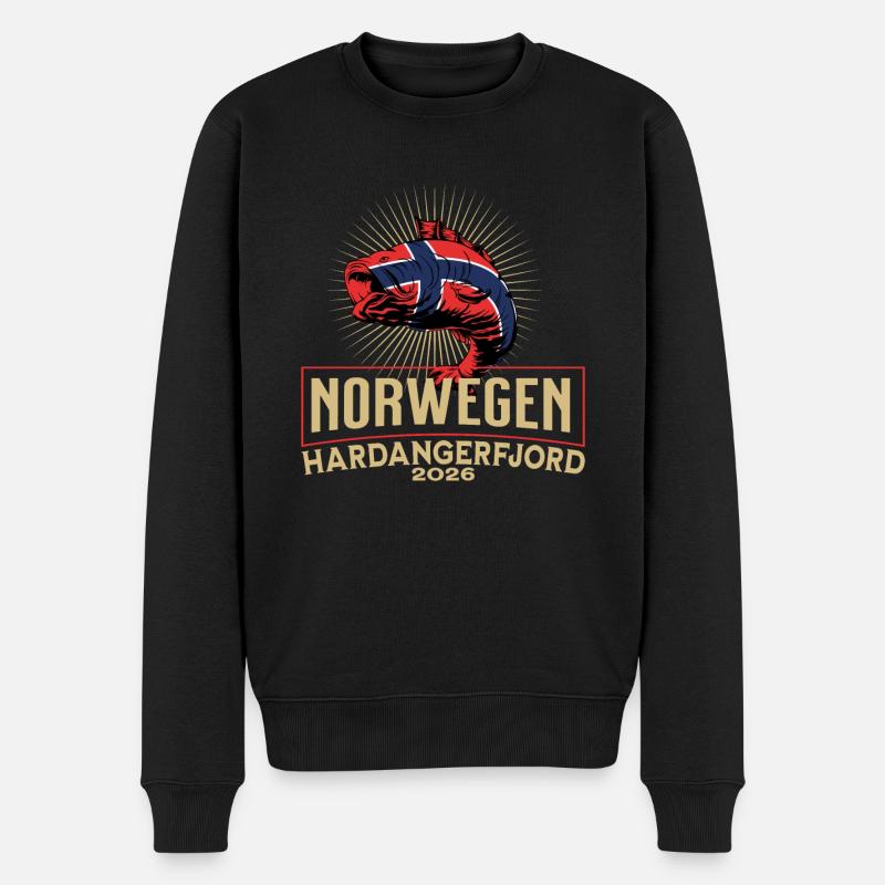 Norvège Hardangerfjord 2026 - Pull Premium bio Homme - noir