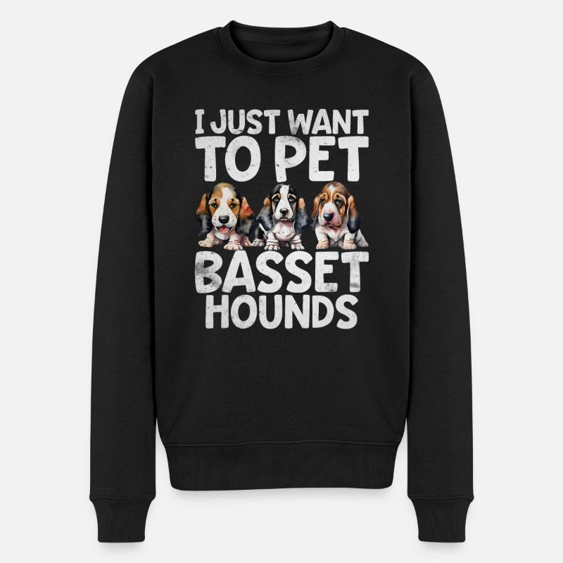 Cadeaux Basset Hound - Pull Premium bio Homme - noir