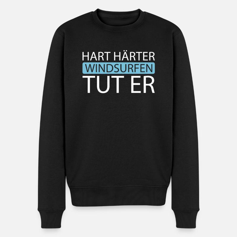 Windsurfen Windsurfer - Männer Premium Bio Pullover - Schwarz