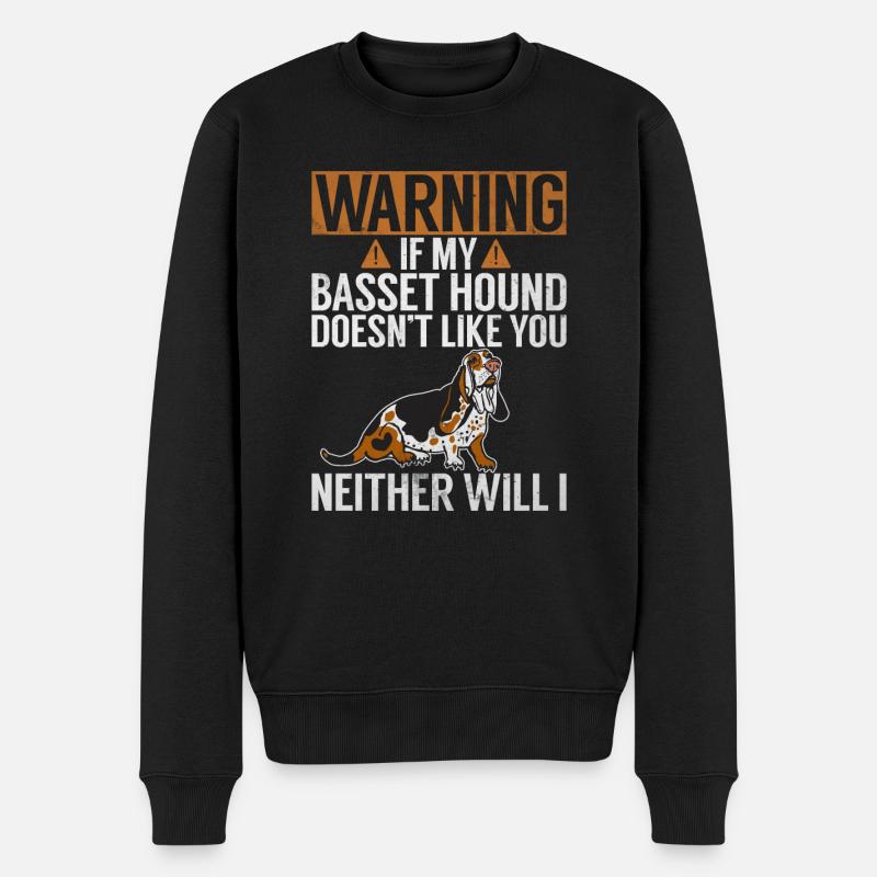 Basset Hound Gifts - Männer Premium Bio Pullover - Schwarz