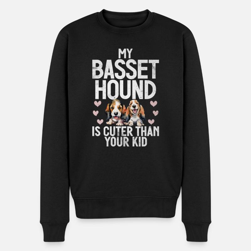 Cadeaux Basset Hound - Pull Premium bio Homme - noir