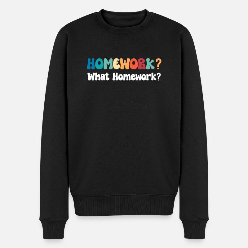Hausaufgabe? Welche Hausaufgaben? Abschluss - Männer Premium Bio Pullover - Schwarz
