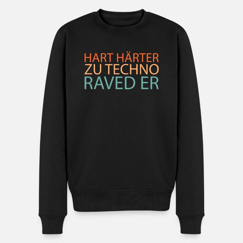 Techno Raver - Männer Premium Bio Pullover - Schwarz