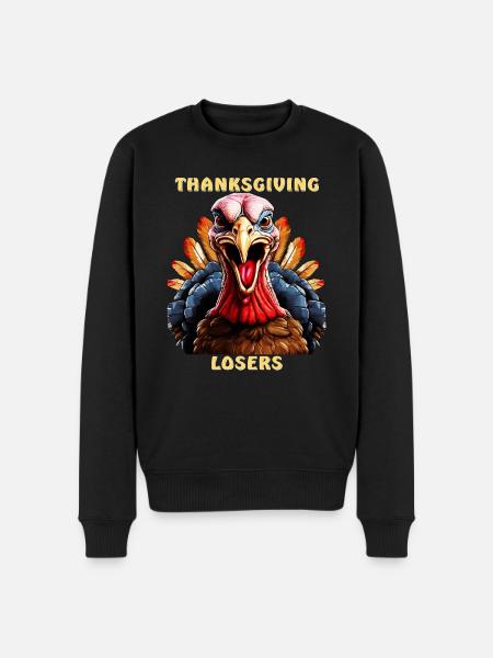 TURKEY THANKSGIVING LOSERS - Men's Premium Organic Jumper - black