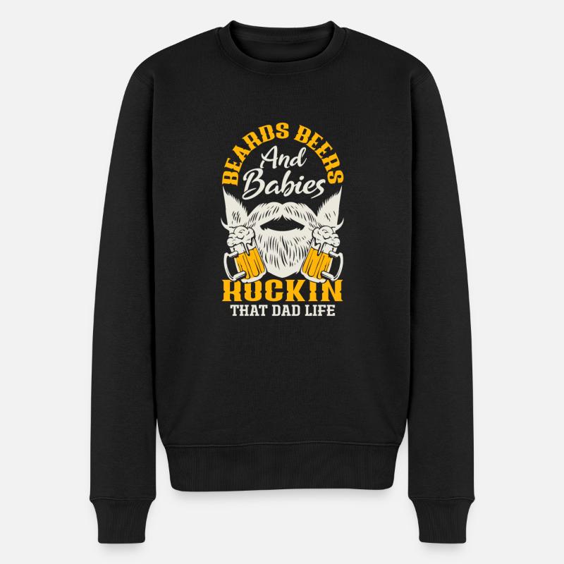 Bartpflege Bart Liebhaber Männer Bart - Männer Premium Bio Pullover - Schwarz