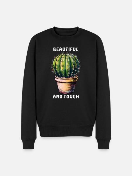 KAKTUS BEAUTIFUL AND TOUGH - Men's Premium Organic Jumper - black