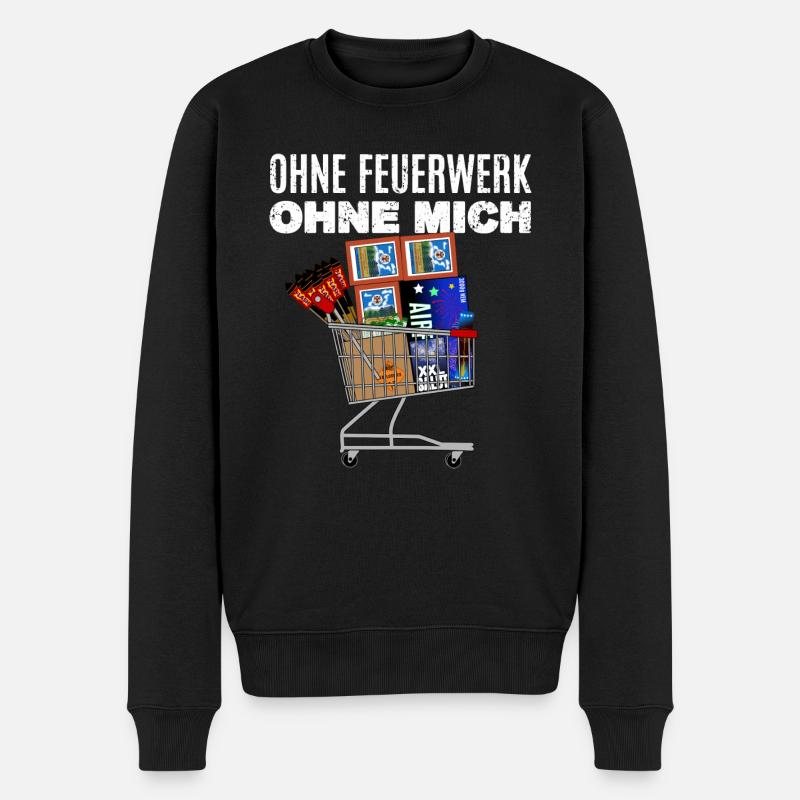 Ohne Feuerwerk ohne mich - Männer Premium Bio Pullover - Schwarz