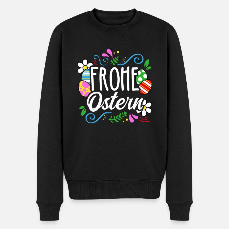 Frohe Ostern - Männer Premium Bio Pullover - Schwarz