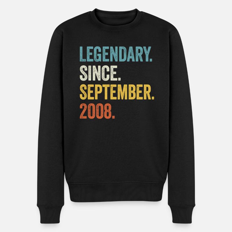 16. Geburtstag 16 Jahre Legendary September 2008 - Männer Premium Bio Pullover - Schwarz