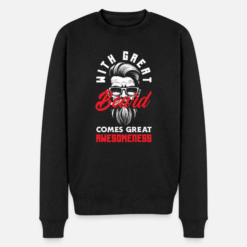 Bartpflege Bart Liebhaber Männer Bart - Männer Premium Bio Pullover - Schwarz