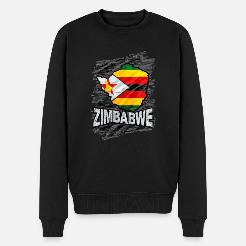 Simbabwe - Männer Premium Bio Pullover - Schwarz