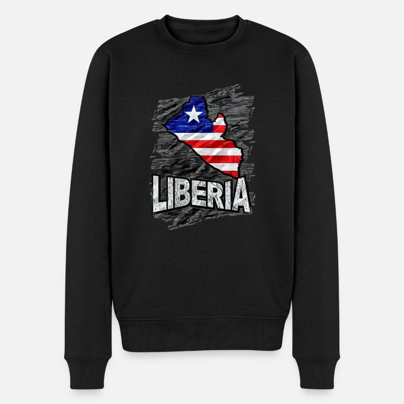 Liberia - Männer Premium Bio Pullover - Schwarz