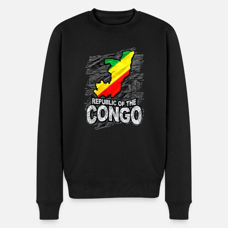 Kongo - Männer Premium Bio Pullover - Schwarz