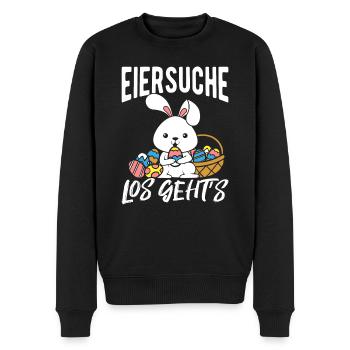 Eiersuche Los Geht’s Ostern Osterhase Ostereier Ki - Männer Premium Bio Pullover - Schwarz - Vorne - Nico (187cm)
