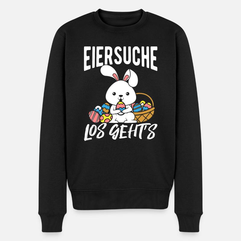 chasse aux œufs Let’s Go Pâques lapin de Pâques oeufs de Pâques Ki - Pull Premium bio Homme - noir