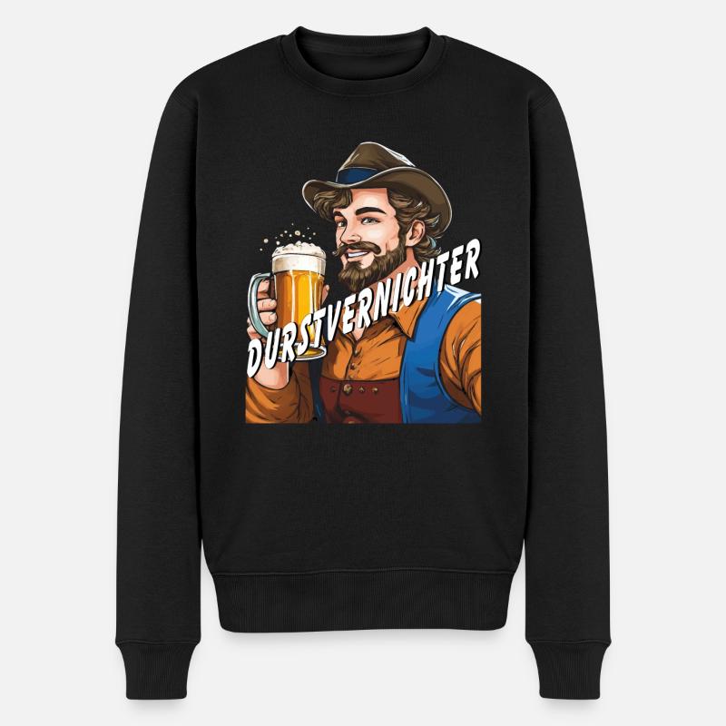 MANN Bier - Männer Premium Bio Pullover - Schwarz
