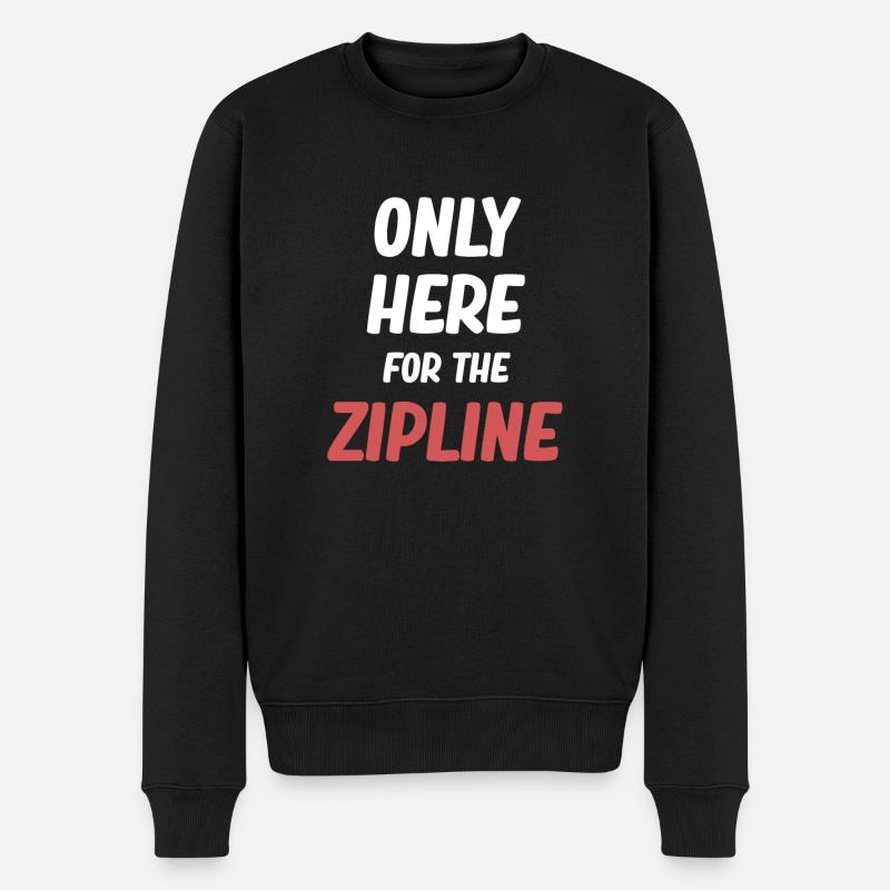 Nur Hier Für Den Zipline-gleitschirm, - Männer Premium Bio Pullover - Schwarz
