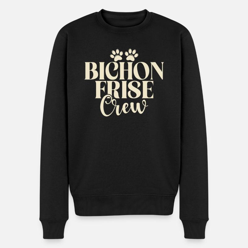 Bichon Frise Gifts - Männer Premium Bio Pullover - Schwarz