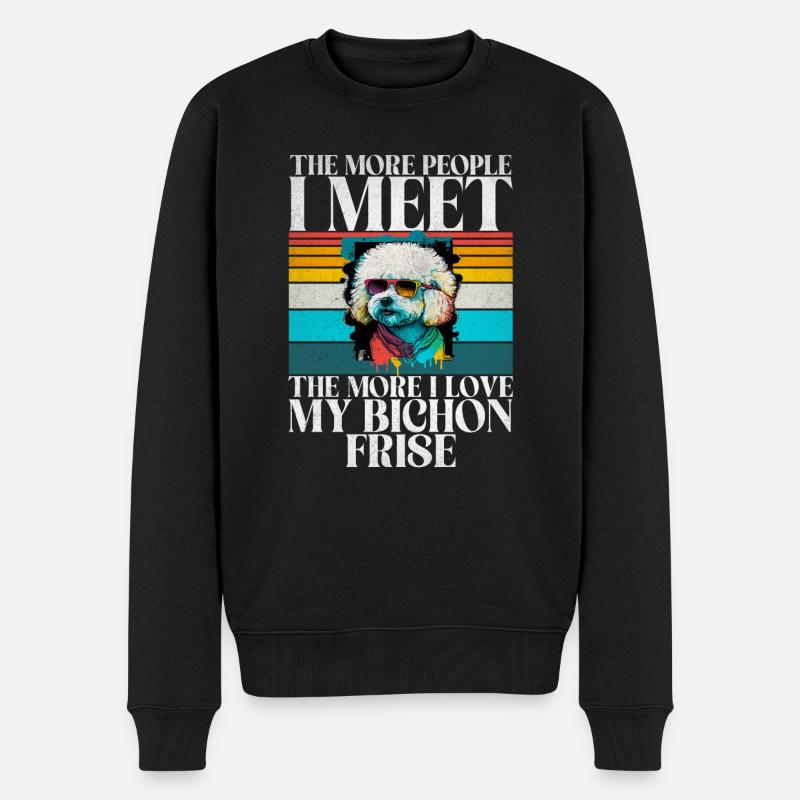 Cadeaux Bichon Frisé - Pull Premium bio Homme - noir