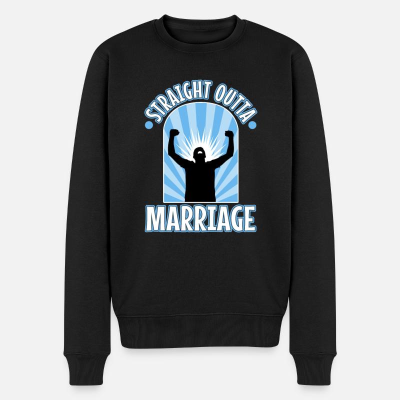 Straight Outta Marriage - Männer Premium Bio Pullover - Schwarz
