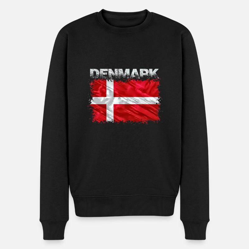 Dänemark - Männer Premium Bio Pullover - Schwarz