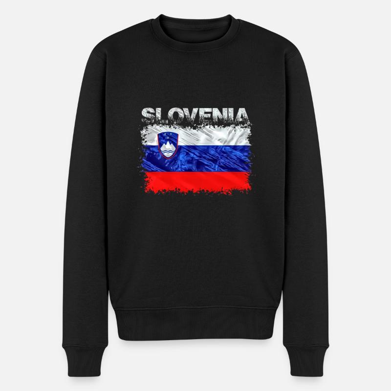 Slowenien - Männer Premium Bio Pullover - Schwarz