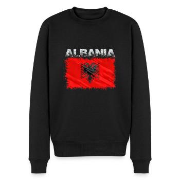 Albanien - Männer Premium Bio Pullover - Schwarz - Vorne - Nico (187cm)