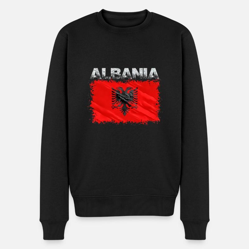 Albanien - Männer Premium Bio Pullover - Schwarz