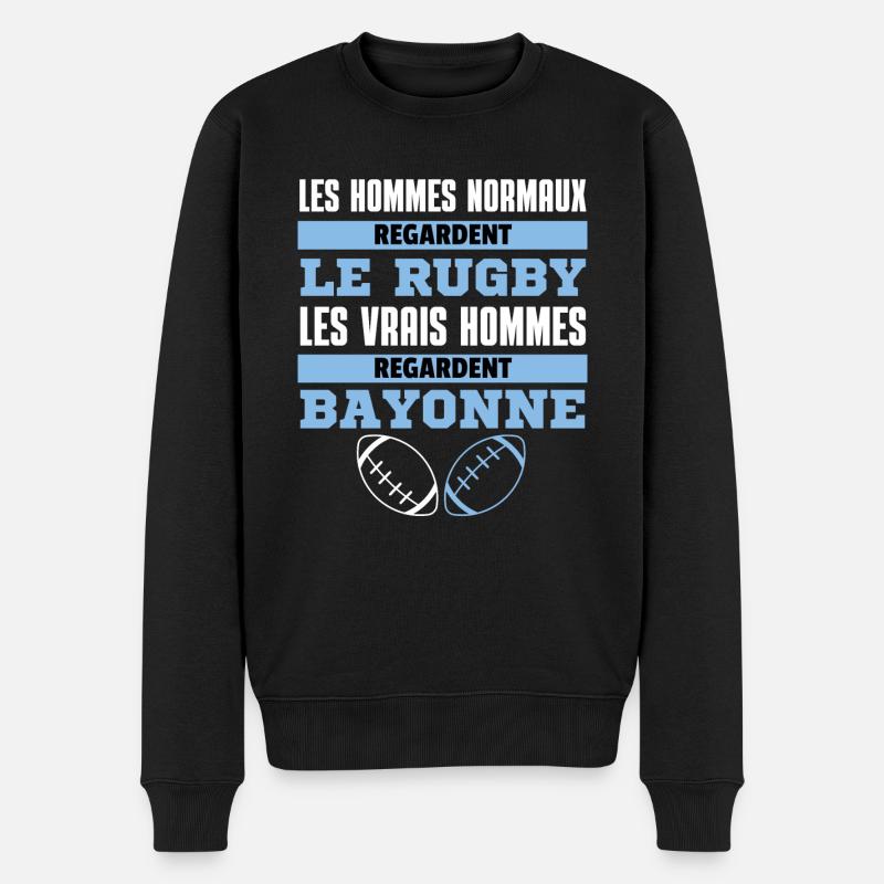 Vrais Hommes Regardent Bayonne - Pull Premium bio Homme - noir