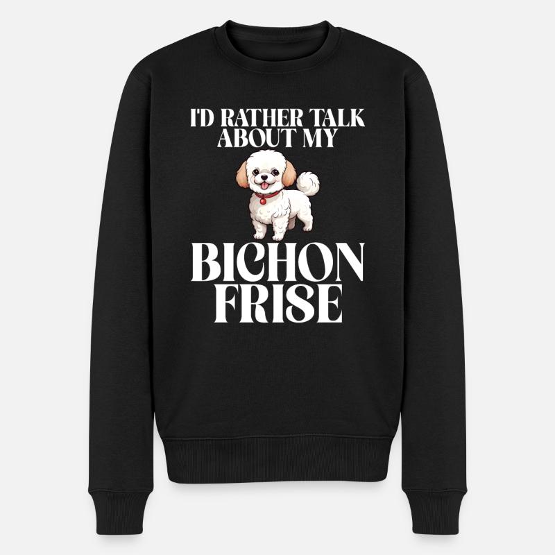 Bichon Frise Gifts - Männer Premium Bio Pullover - Schwarz