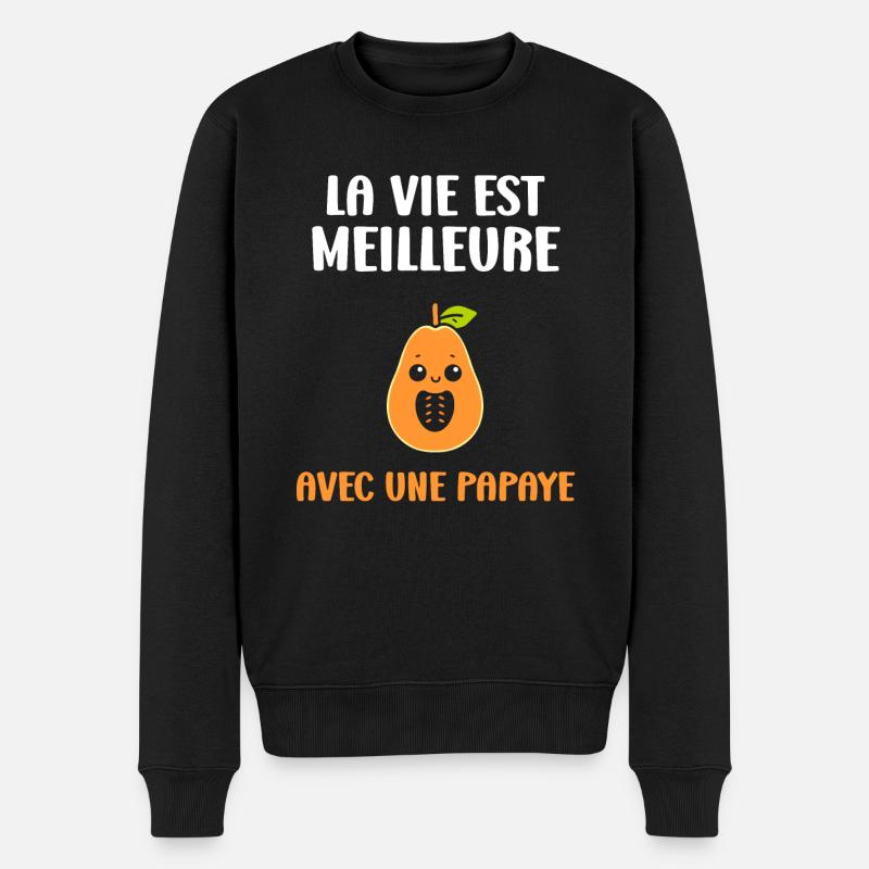 papaye - Pull Premium bio Homme - noir