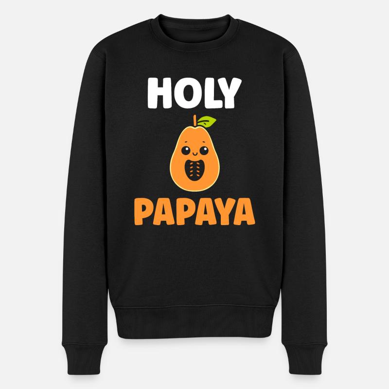 Papaya - Männer Premium Bio Pullover - Schwarz