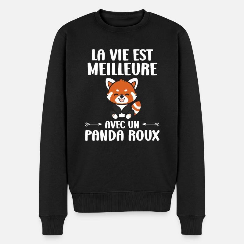 Panda roux - Pull Premium bio Homme - noir