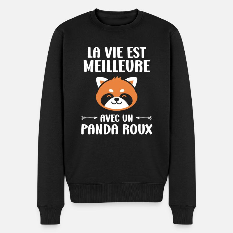Panda roux - Pull Premium bio Homme - noir