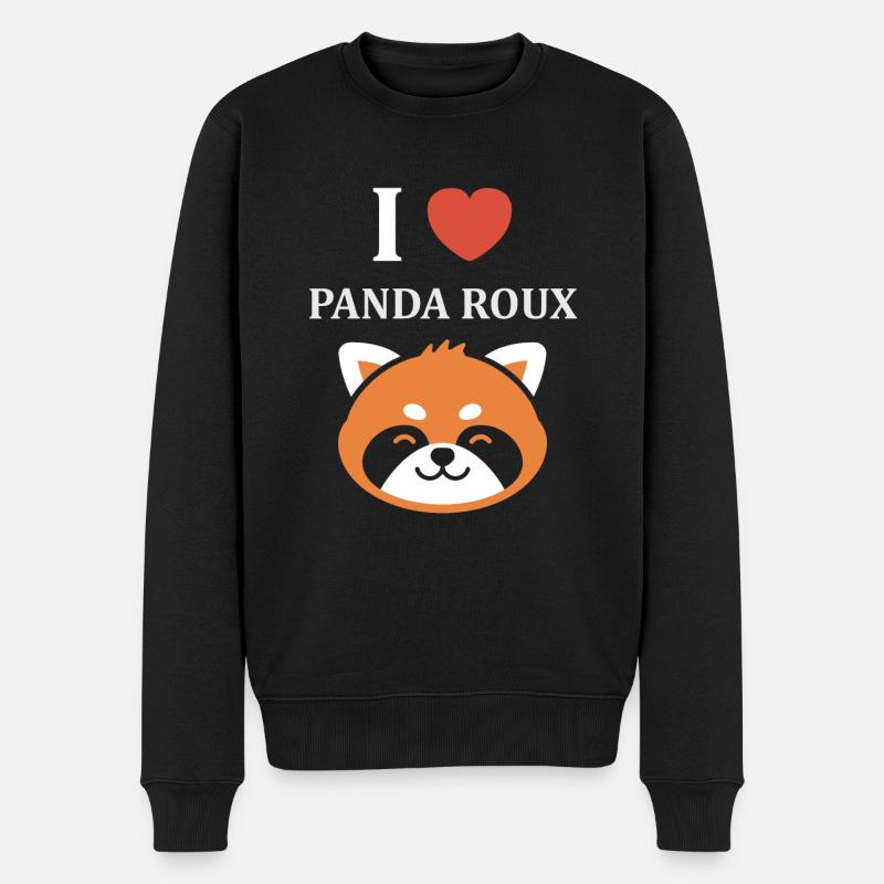 Panda roux - Pull Premium bio Homme - noir