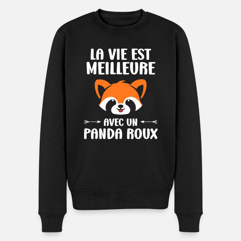 Panda roux - Pull Premium bio Homme - noir
