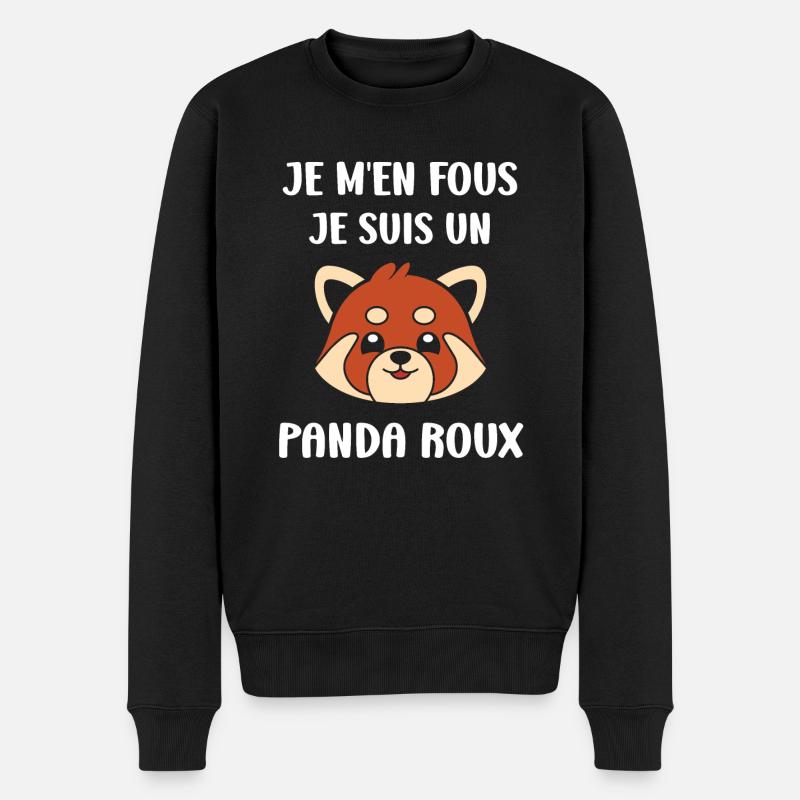 Panda roux - Pull Premium bio Homme - noir