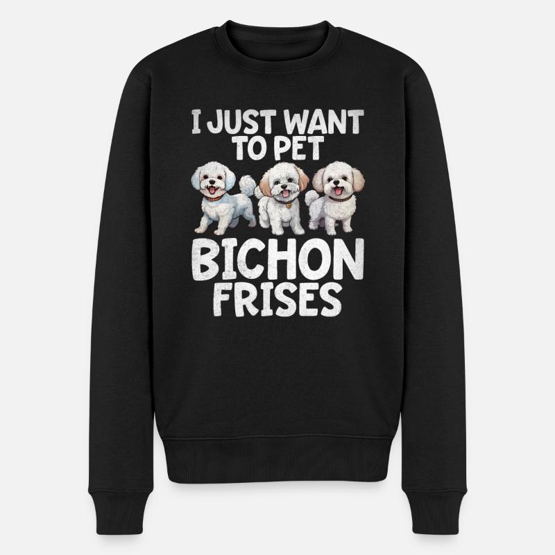 Cadeaux Bichon Frisé - Pull Premium bio Homme - noir
